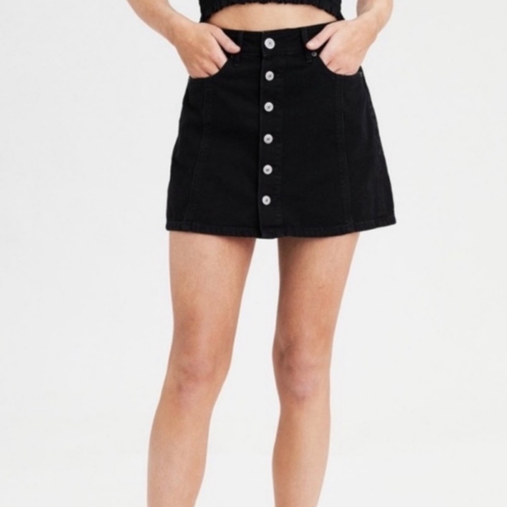 Black denim American Eagle skirt